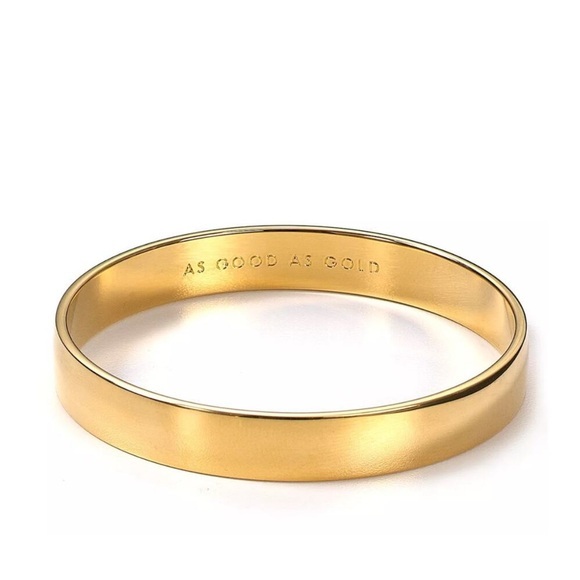 kate spade Jewelry - BANGLE. Guc. Kate Spade New York Gold Bracelet with inscription - Good As Gold.
